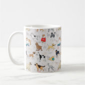 Schattige Dogs Pattern Design Wit Koffiemok (Links)