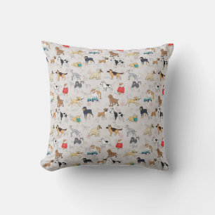 Schattige Dogs Pattern Design Wit Kussen
