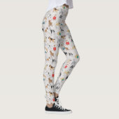 Schattige Dogs Pattern Design Wit Leggings (Rechts)