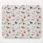 Schattige Dogs Pattern Design Wit Muismat (Voorkant)
