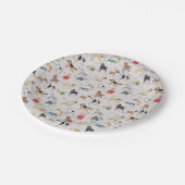 Schattige Dogs Pattern Design Wit Papieren Bordje (Gekanteld)