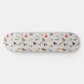 Schattige Dogs Pattern Design Wit Persoonlijk Skateboard (Horizontaal)