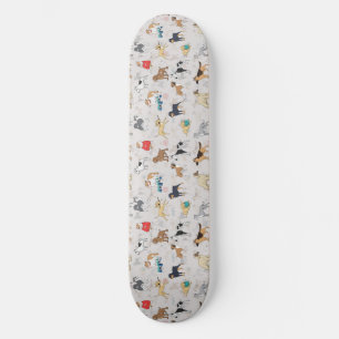 Schattige Dogs Pattern Design Wit Persoonlijk Skateboard