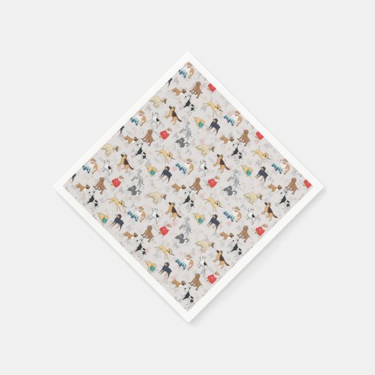 Schattige Dogs Pattern Design Wit Servet (Hoek)