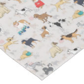Schattige Dogs Pattern Design Wit Tafelkleed (Gekanteld)
