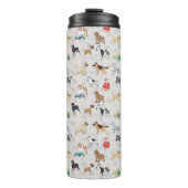 Schattige Dogs Pattern Design Wit Thermosbeker (Voorkant)