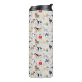 Schattige Dogs Pattern Design Wit Thermosbeker (Gedraaid links)