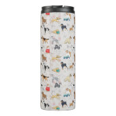 Schattige Dogs Pattern Design Wit Thermosbeker (Achterkant)