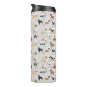 Schattige Dogs Pattern Design Wit Thermosbeker (Geroteerd rechts)