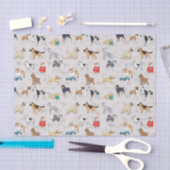 Schattige Dogs Pattern Design Wit Tissuepapier (Craft)