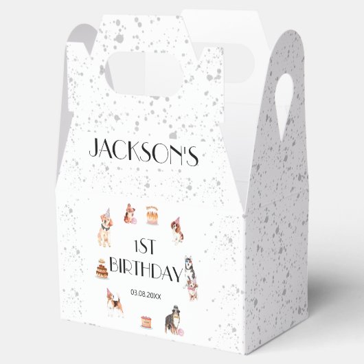 Schattige Dogs Paw-Party Verjaardagsgevel Bedankdoosjes (Geopend)