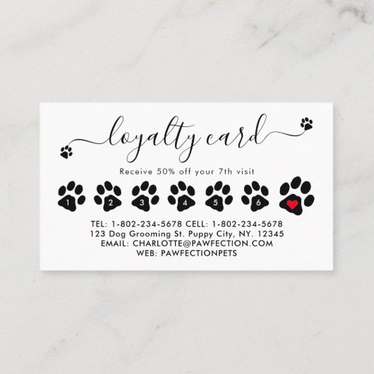 Schattige Dogs Pet Sitter Dog Groomer Business Klantenkaartje (Achterkant)