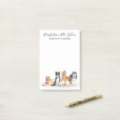 Schattige Dogs Pet Sitter Dog Groomer Business Post-it® Notes (Op bureau)