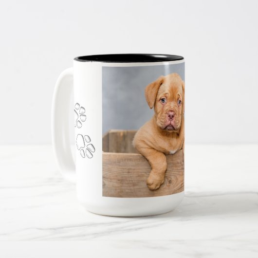 Schattige Dogue de Bordeaux Tweekleurige Koffiemok (Voorkant links)