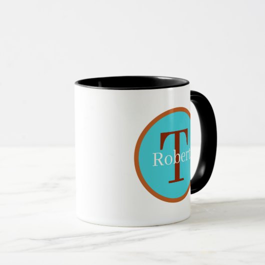 Schattige Dokter koe toevoegen monogram Koffie Mok (Voorkant rechts)