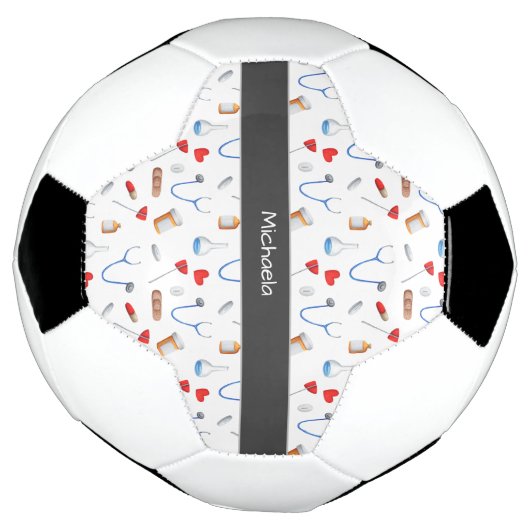 Schattige Dokter Verpleegkundige Geneeskunde Klini Voetbal (Gedraaid)