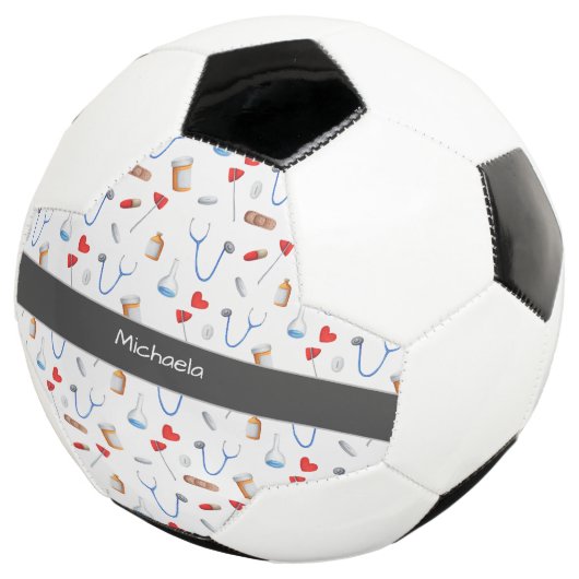 Schattige Dokter Verpleegkundige Geneeskunde Klini Voetbal (Drie kwart)