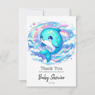 Schattige dolfijn Baby shower Bedankkaart