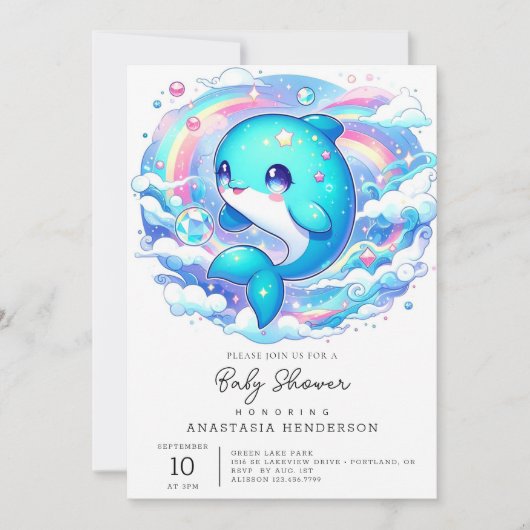Schattige dolfijn Baby shower Kaart (Voorkant)