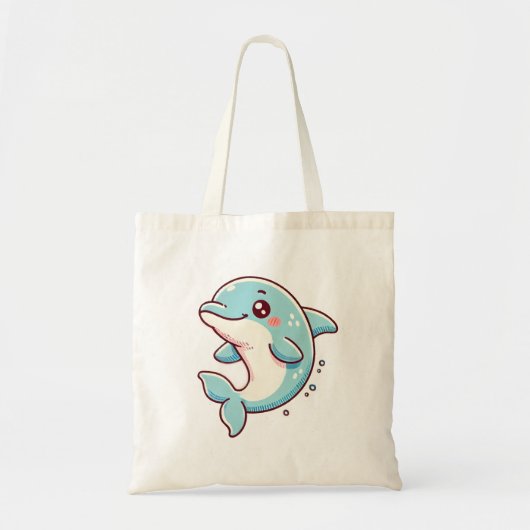 Schattige Dolfijn Canvas tas – Ocean-Inspired Reus (Voorkant)