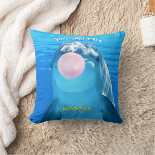 Schattige dolfijn die bubbelgom blaast, naam & ber kussen
