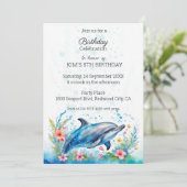 Schattige dolfijn kaart (Staand voorkant)