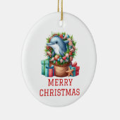 Schattige Dolfijn Kerst Keramisch Ornament (Rechts)