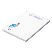 Schattige dolfijn met kerstmuts cartoon notitieblok (Linkerzijde)