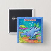 schattige dolfijn op een knop vierkante button 5,1 cm (Voorkant /achterkant)