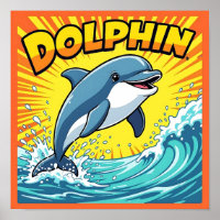 Schattige dolfijn springt uit de oceaan