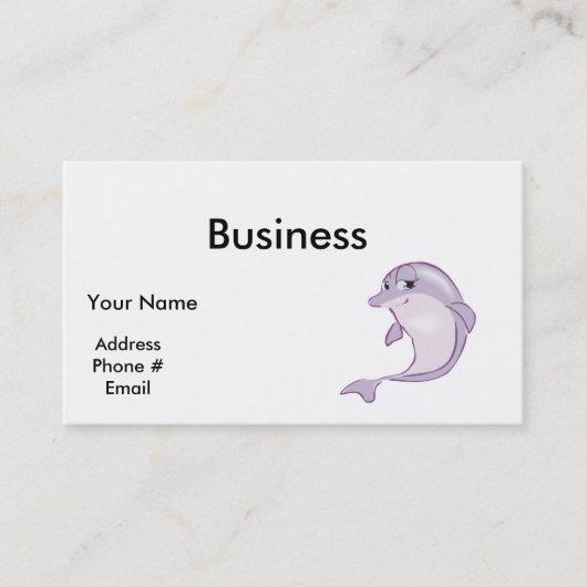 schattige dolfijn visitekaartje (Voorkant)