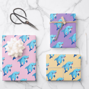Schattige Dolfijn Zee Dieren Kinderen Verjaardag  Inpakpapier Vel