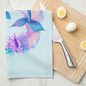 Schattige dolfijn zeewezen theedoek (Quarter Fold)