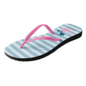 Schattige dolfijnen, lichte blauwe strepes-op-maat teenslippers (Schuin)