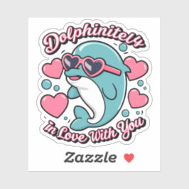 Schattige Dolfijnen Puns Dolfijnenverliefd Op Jou Sticker