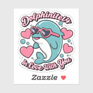 Schattige Dolfijnen Puns Dolfijnenverliefd Op Jou Sticker