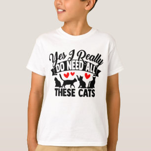 Schattige Dolle Kat Vrouw Kitty Moeder Kitten Lief T-shirt