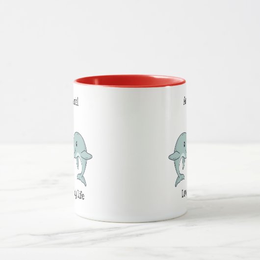 Schattige Dolphin Paar Gepersonaliseerd Cadeau Mok (Midden)