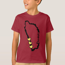 schattige Dominica kaart T-shirt
