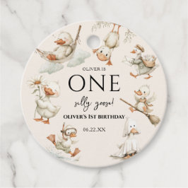 schattige domme gans, Eén domme gans 1e verjaardag Bedankjes Labels
