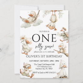 schattige domme gans, Eén domme gans 1e verjaardag Kaart