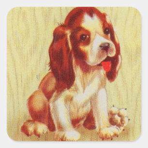 schattige dommerik vierkante sticker