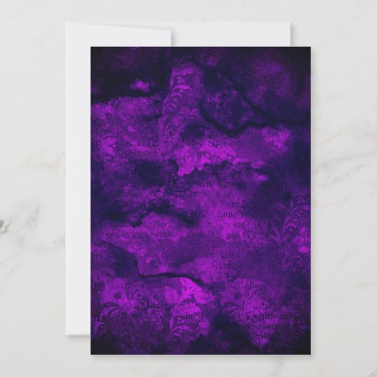 Schattige donker paarse gouden faux glitter kerst kaart (Achterkant)