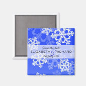 Schattige donkerblauwe en witte Kerstsneeuwvlokken Magneet (Voorkant / Achterkant)