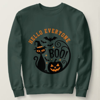 Schattige donkere kat halloween Boo Trui
