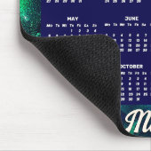 Schattige donkergroen paarse faux glitter monogram muismat (Hoek)