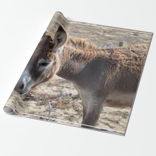 Schattige Donkey Cadeaupapier (Uitgerold)