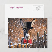 Schattige Donkey Christmas Holiday Briefkaart (Voorkant / Achterkant)