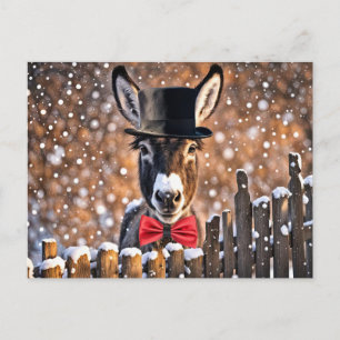 Schattige Donkey Christmas Holiday Briefkaart
