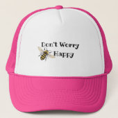 Schattige Don't Worry Be - Happy Natuur Honey Bee Trucker Pet (Voorkant)